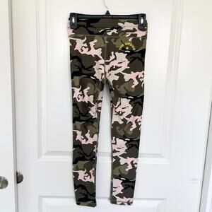 The Upside x Soul Cycle Camo Leggings Green Pink 6